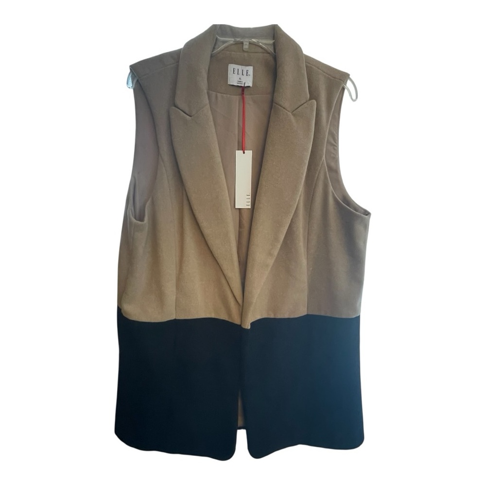 Elle Tan and Black Sleeveless Vest